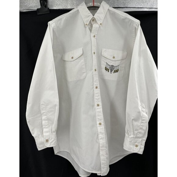 Mid-West Garment Company Long Sleeve Western Men's Shirt Skull Large 16 1/2 Aaaa - Picture 1 of 9